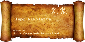 Klepp Nikoletta névjegykártya